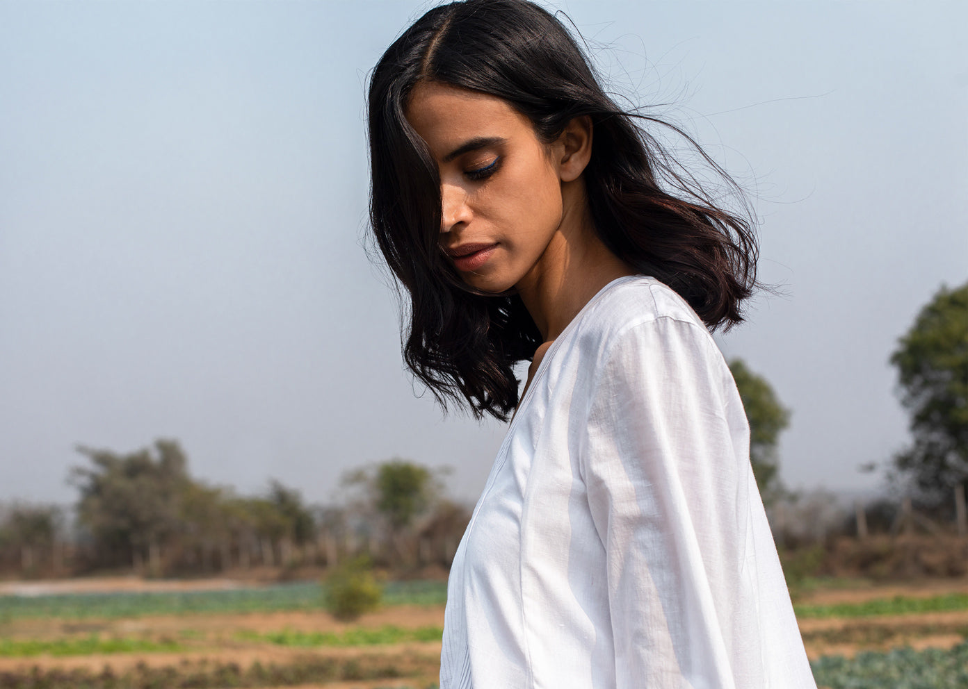 Pintuck Kurta - Ivory